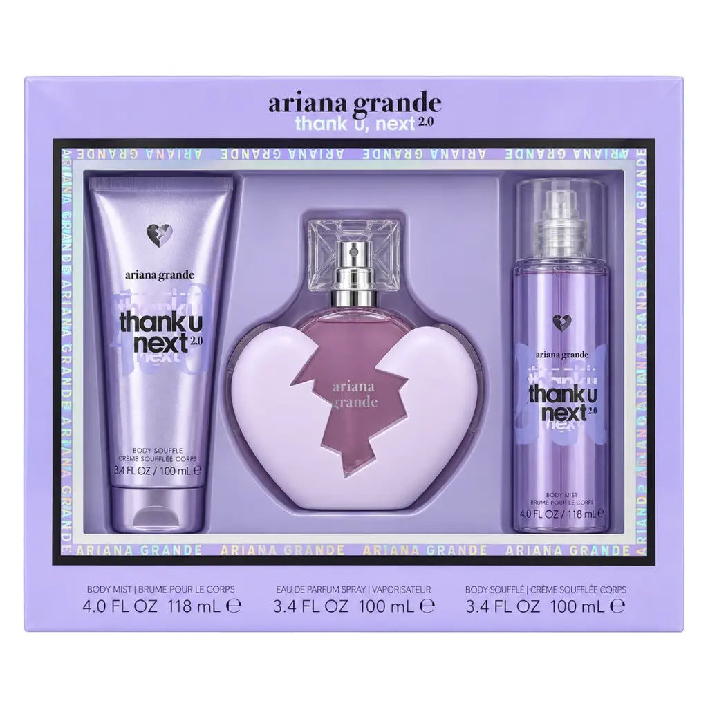 Set Ariana GrandeThank U Next 2.0 - 3P 100ml + Mist 118ml + Body Souffle 100ml