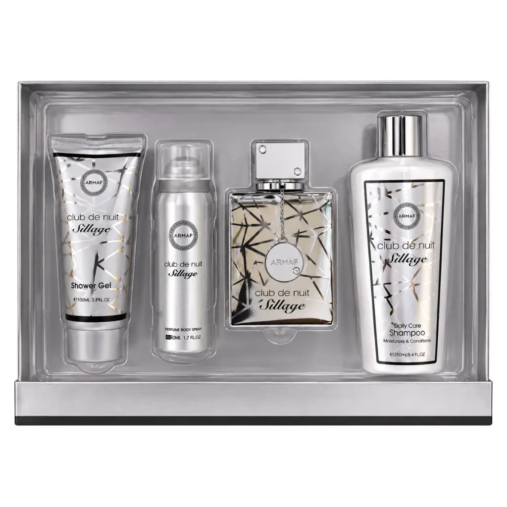 Set Armaf Club de Nuit Sillage 4P Edp 105ml + Shower Gel 100ml + Body Spray 50ml + Shampoo 250ml