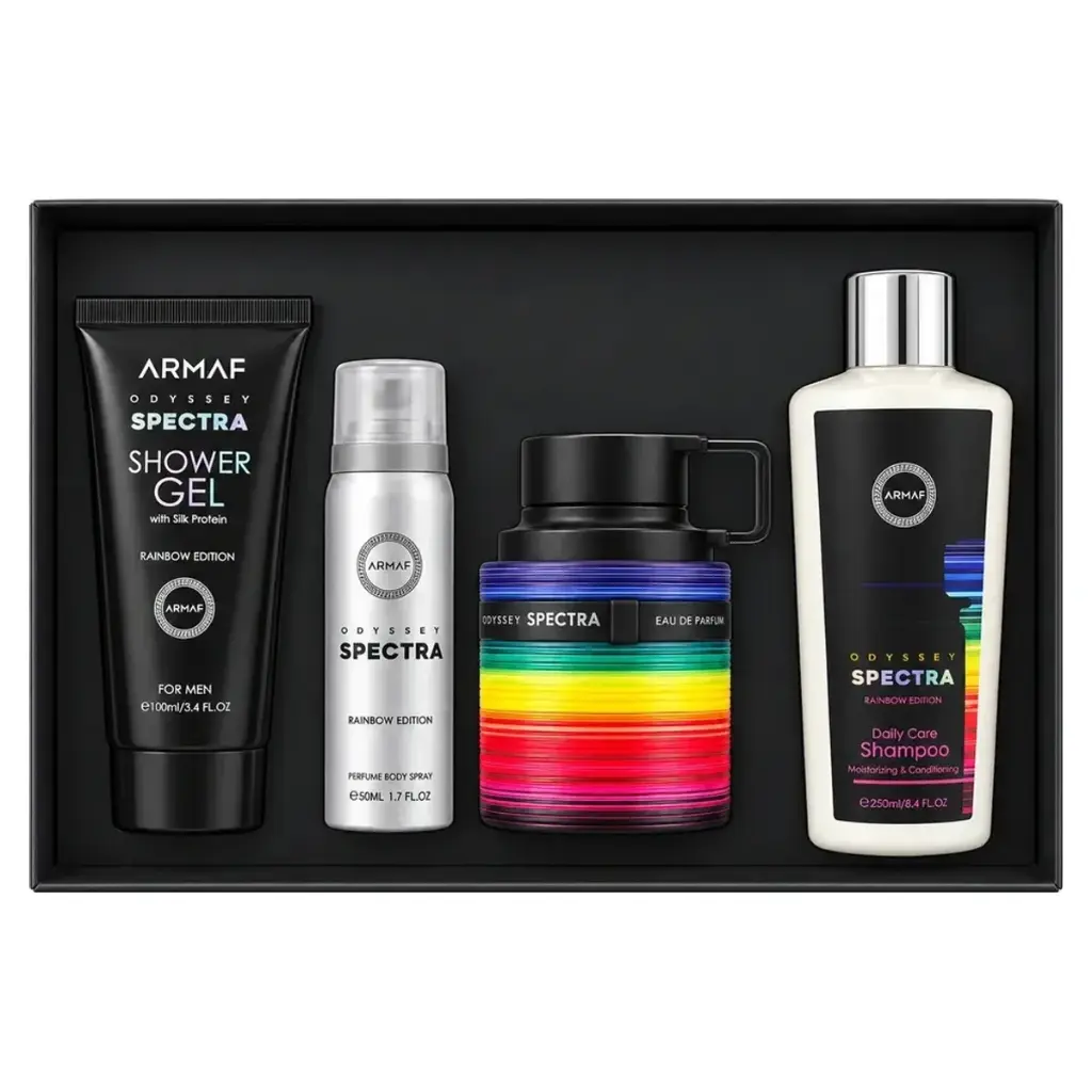 Set Armaf Odyssey Spectra Rainbow 4P Edp 100ml + Shower Gel 100ml + Body Spray 50ml + Shampoo 250ml