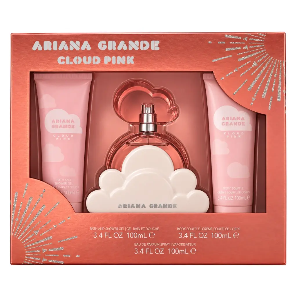 Set Ariana Grande Cloud Pink 3P Edp 100ml + Shower Gel 100ml + Body Souffle 100ml