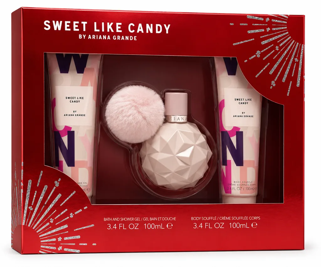 Set Ariana Grande Sweet Like Candy 3P Edp 100ml + Shower Gel 100ml + Body Souffle 100ml
