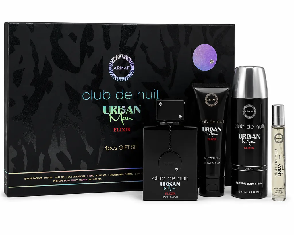 Set Armaf Club de Nuit Urban Man Elixir 4P Edp 105ml + Edp 100ml + Shower Gel 100ml + Body Spray 200ml