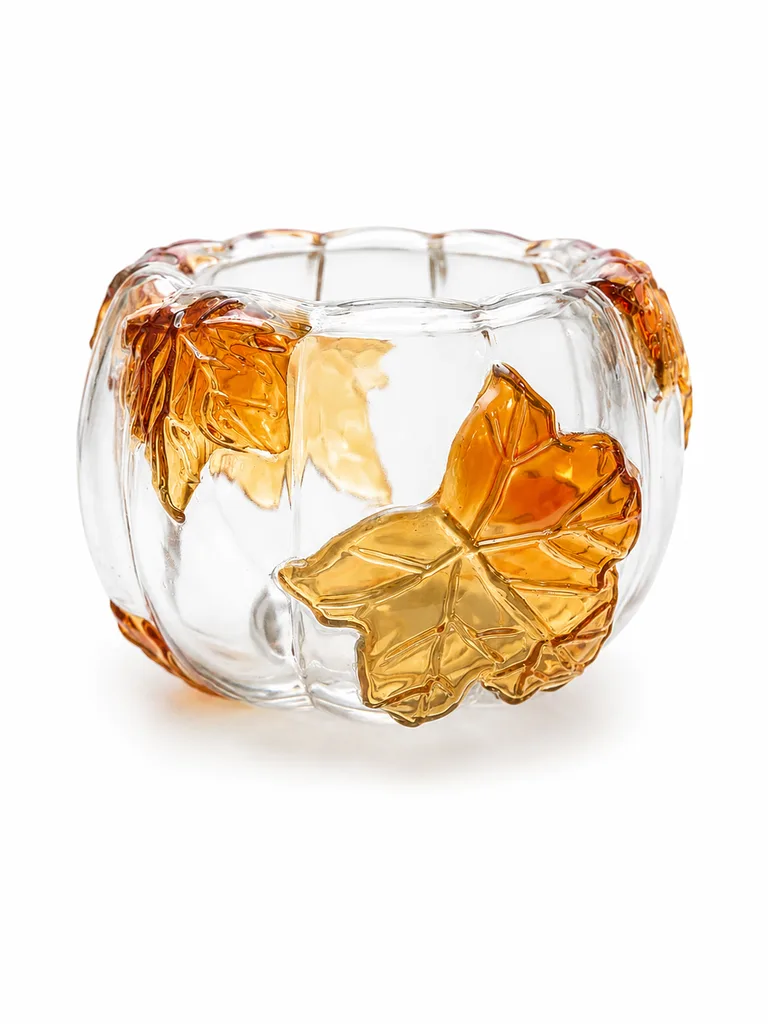 Porta Candela Glass Pumpkin